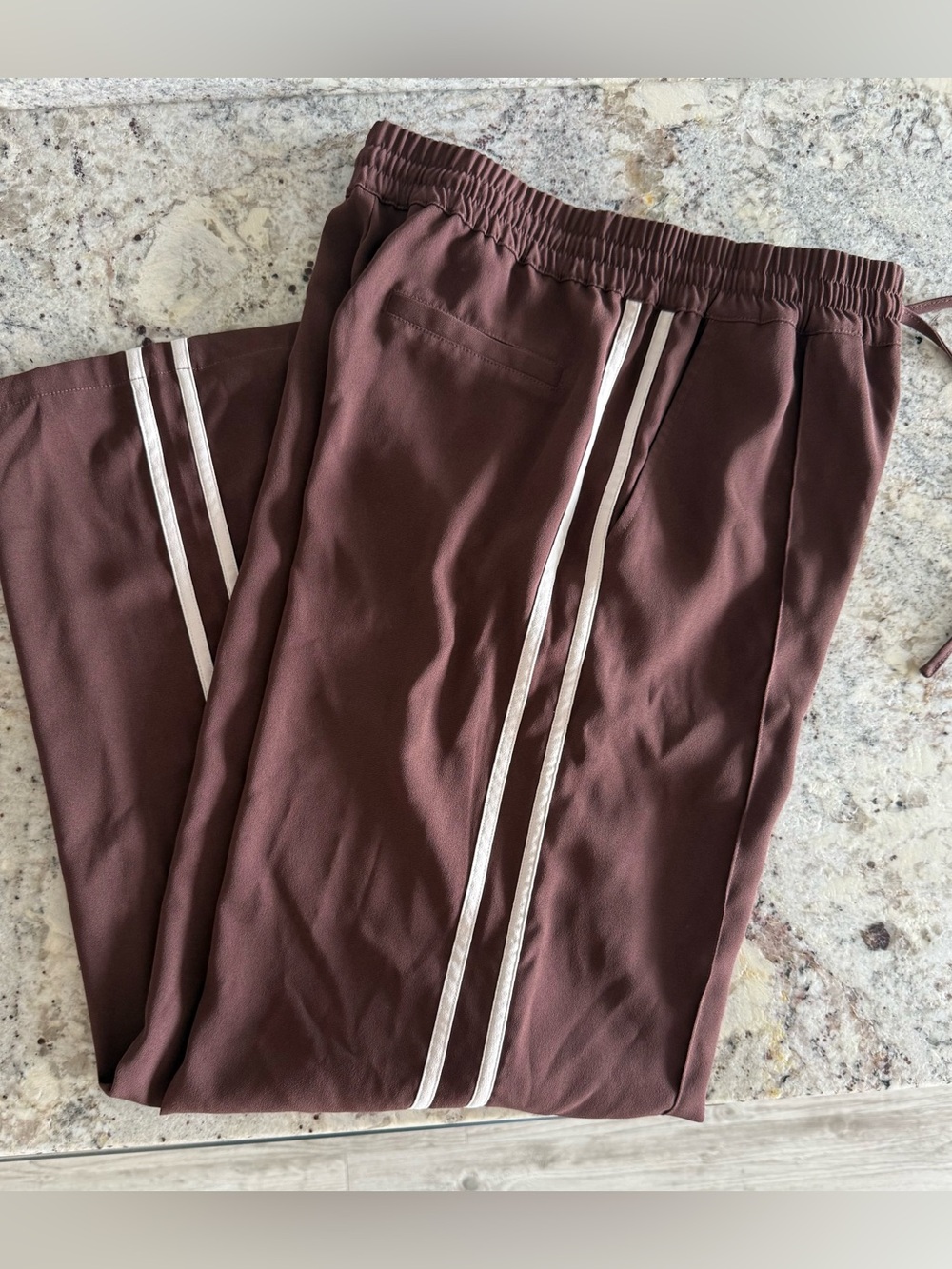 Women’s Z Supply Track Pants with White Side Stripes, Size Small